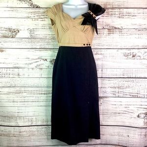 1940 VINTAGE STOP STARING SIZE M HARLOW PIN UP RETRO DRESS BLACK EUC  LIMITED